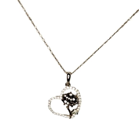 Charmed Aroma Jewelry - Black Dahlia Heart Necklace